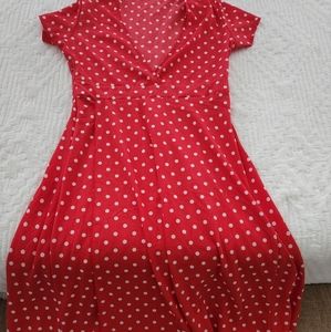 Red polka dot Maxi dress